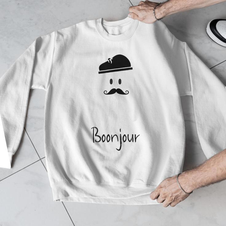French Teacher Halloween Bonjour Ghost Men Graphic Sweatshirt, funny design
