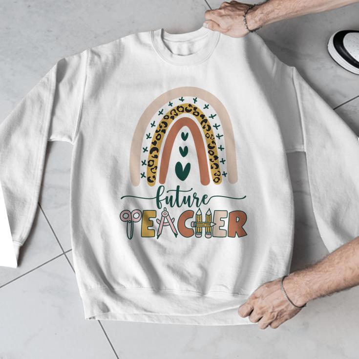 Future Teacher Boho Rainbow Leopard New Grad Student Men Graphic Sweatshirt, Future Teacher Gifts, funny design