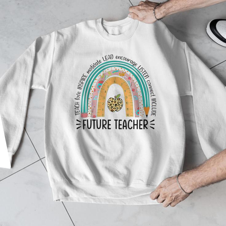 Future Teacher Cute Rainbow Leopard Teacher Outfit For Men Women Girls Kids Men Graphic Sweatshirt, Future Teacher Gifts, funny design Future Teacher Cute Rainbow Leopard Teacher Outfit For Men Women Girls Kids Men Graphic Sweatshirt, Future Teacher Gifts, funny design