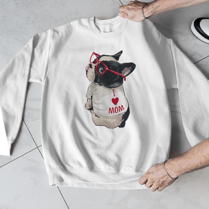 Girls I Heart Mom Love Mama Boston Terrier Dog Lover Men Graphic Sweatshirt, Mom Gifts, Boston Terrier Mom Gifts, funny design