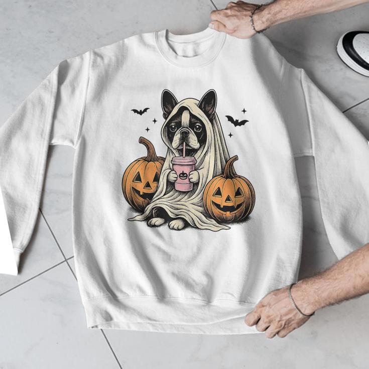 Halloween Boston Terrier Ghost Men Graphic Sweatshirt, Boston Terrier Ghost Gifts, Boston Terrier Halloween Gifts, funny design