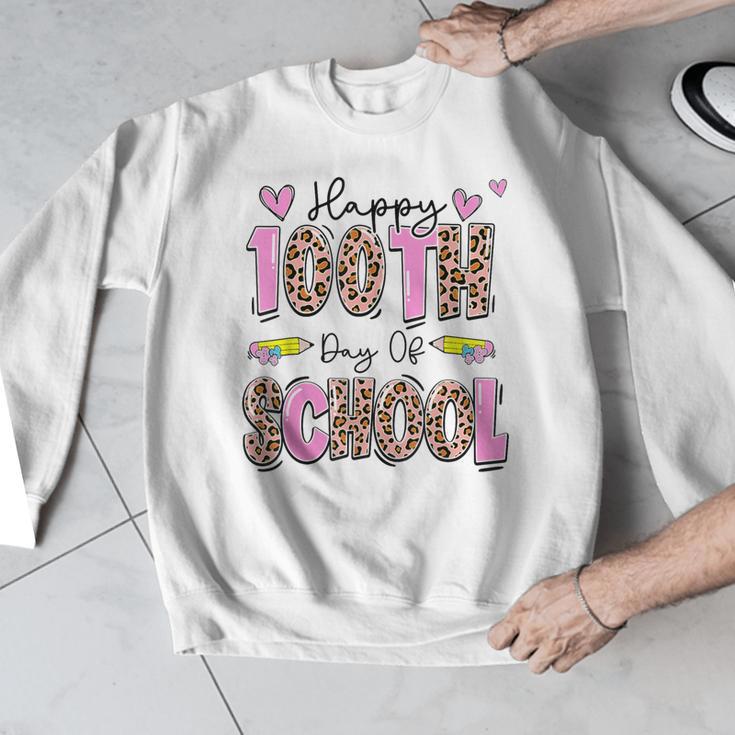 Happy 100th Day Of School Leopard Print Teacher Student Kids Men Graphic Sweatshirt, funny design Happy 100th Day Of School Leopard Print Teacher Student Kids Men Graphic Sweatshirt, funny design