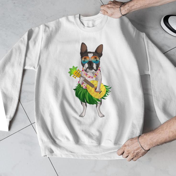 Hawaiian Boston Terrier Dog Pineapple Ukulele Summer For Men Women Girls Kids Men Graphic Sweatshirt, funny design