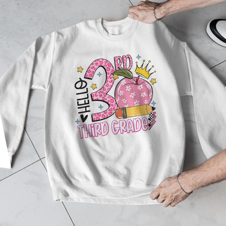 Hello 3rd Third Grade Back To School Pink Leopard Teacher Men Graphic Sweatshirt, funny design Hello 3rd Third Grade Back To School Pink Leopard Teacher Men Graphic Sweatshirt, funny design