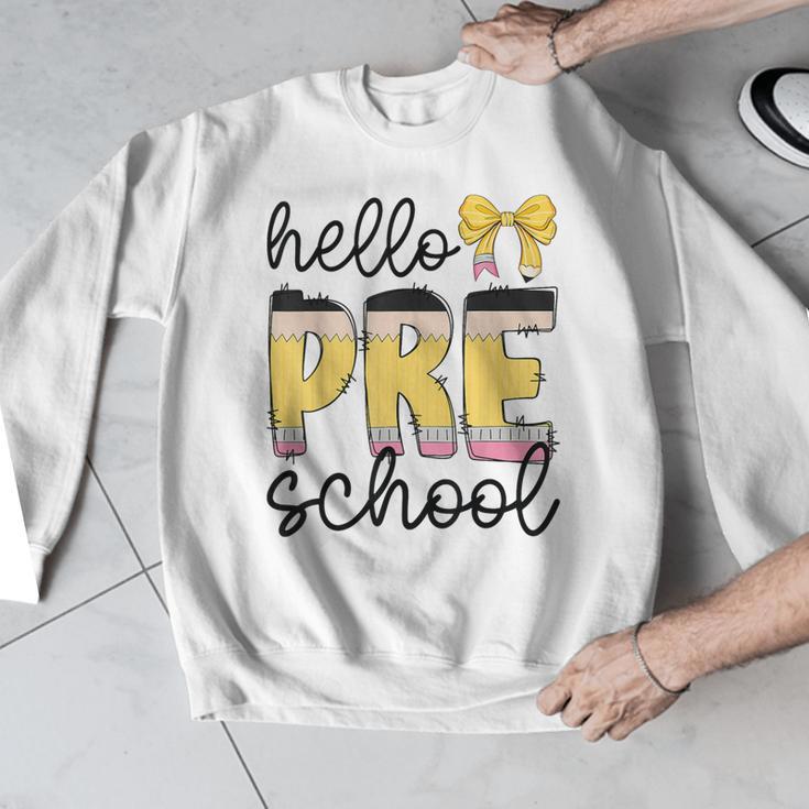 Hello Pre-K Preschool Back To School First Day Teacher Kids Men Graphic Sweatshirt, funny design Hello Pre-K Preschool Back To School First Day Teacher Kids Men Graphic Sweatshirt, funny design