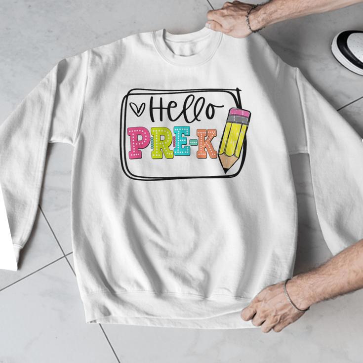 Hello Pre-K Team Preschool Teacher Kids Back To School Men Graphic Sweatshirt, funny design