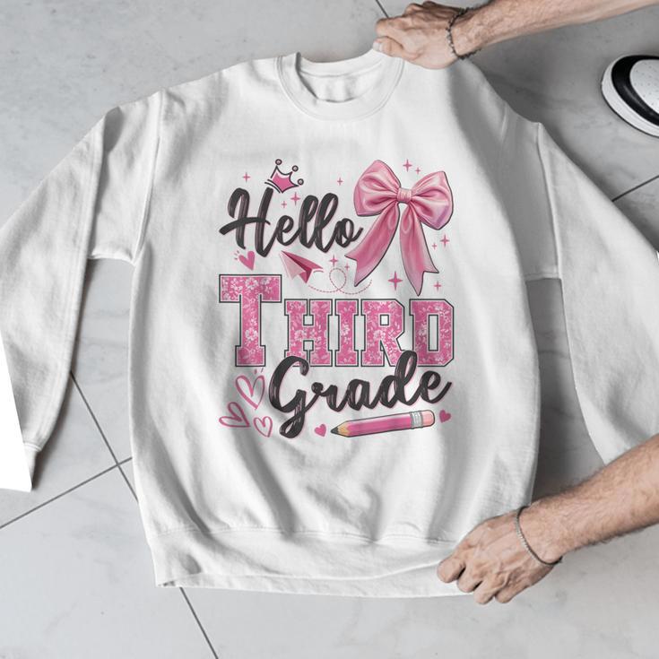 Hello Third Grade First Day Of School Coquette Teacher Girl Men Graphic Sweatshirt, First Grade Teacher Gifts, funny design