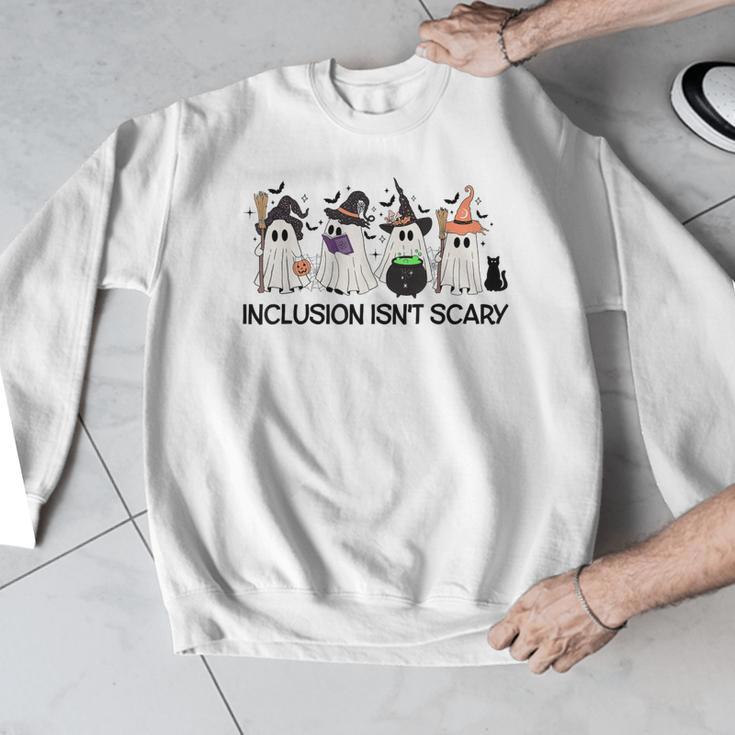 Inclusion Isn't Scary Boo Ghost Halloween Sped Teacher Men Graphic Sweatshirt, funny design