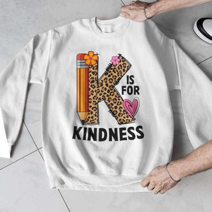 K Is For Kindness Unity Day Teacher Kids Men Graphic Sweatshirt, funny design K Is For Kindness Unity Day Teacher Kids Men Graphic Sweatshirt, funny design