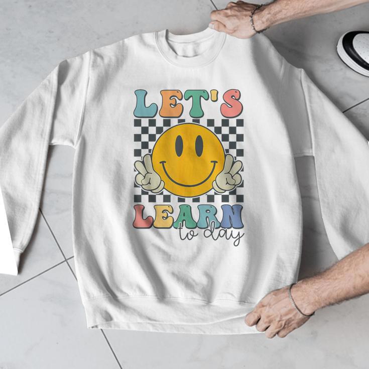 Let's Learn Today Smile Face Back To School For Teacher Kids Men Graphic Sweatshirt, funny design