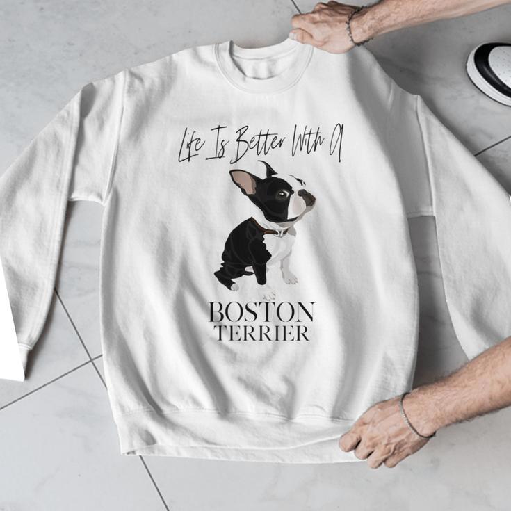 Life Is Better With A Boston Terrier Dog For Lover Men Graphic Sweatshirt, funny design