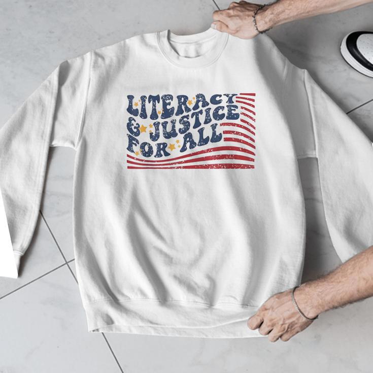 Literacy Justice For All Teacher Men Graphic Sweatshirt, funny design Literacy Justice For All Teacher Men Graphic Sweatshirt, funny design