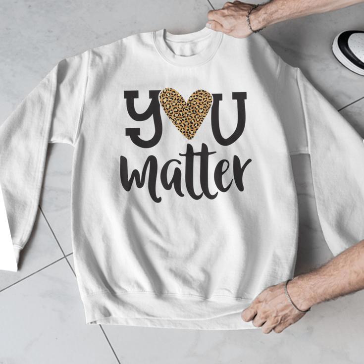 You Matter Leopard Print Teacher Kind Counselor Kindness Men Graphic Sweatshirt, funny design You Matter Leopard Print Teacher Kind Counselor Kindness Men Graphic Sweatshirt, funny design