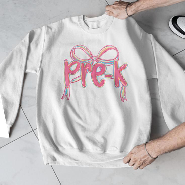 Preppy Pre k Back To School Pre-k Teachers Girls Cute Bow Men Graphic Sweatshirt, funny design Preppy Pre k Back To School Pre-k Teachers Girls Cute Bow Men Graphic Sweatshirt, funny design