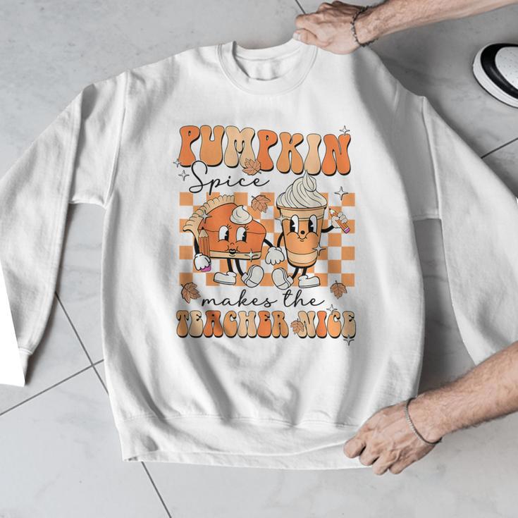 Pumpkin Spice Makes The Teacher Nice Teacher Graduation Men Graphic Sweatshirt, funny design