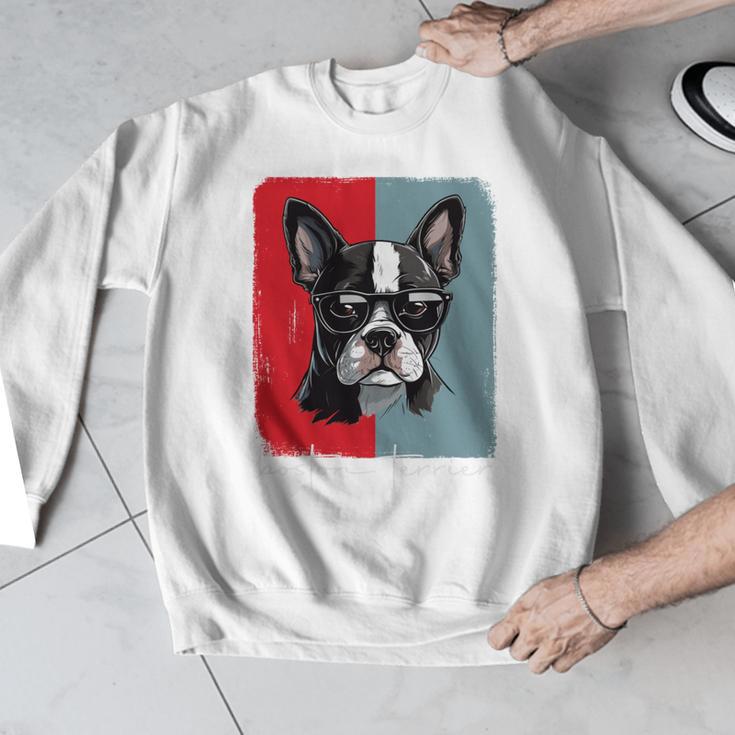 Retro Boston Terrier Dog Lover Bostie Mom Dad Dog Owner Men Graphic Sweatshirt, Mom Gifts, Boston Terrier Dad Gifts, Boston Terrier Mom Gifts, funny design