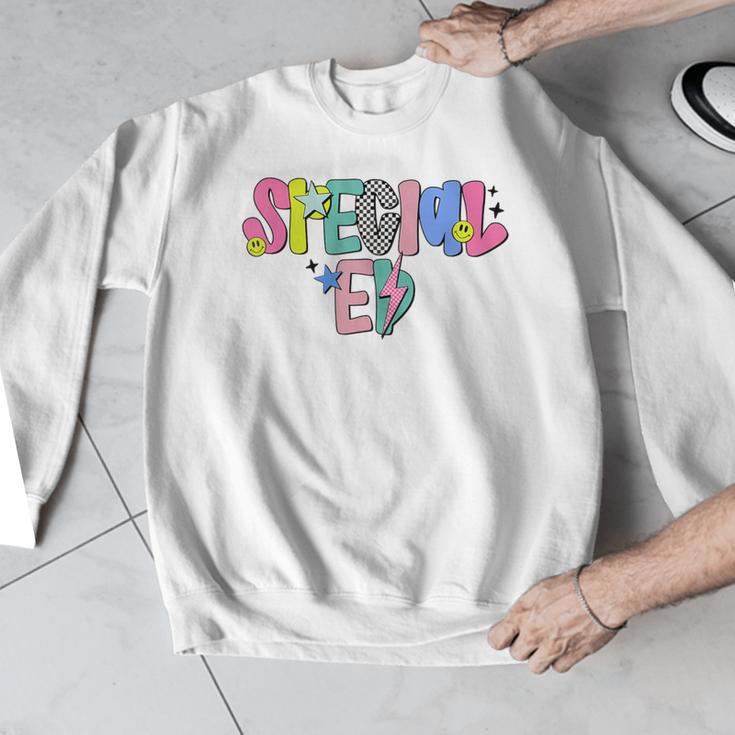 Retro Checkered Special Education Teacher Back To School Men Graphic Sweatshirt, funny design Retro Checkered Special Education Teacher Back To School Men Graphic Sweatshirt, funny design