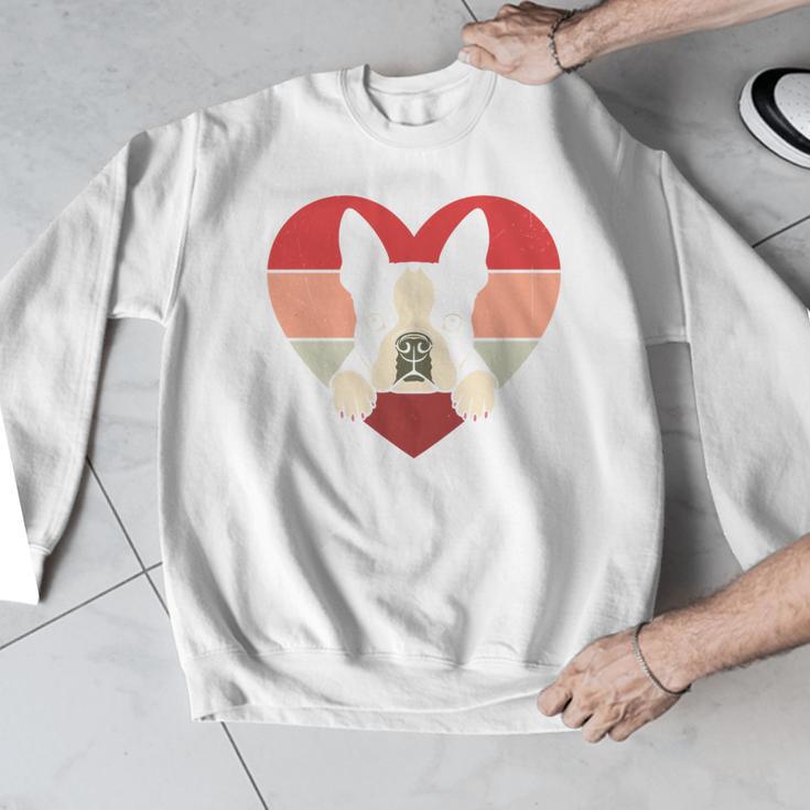 Retro Heart Boston Terrier Dog Vintage Valentine Men Graphic Sweatshirt, funny design