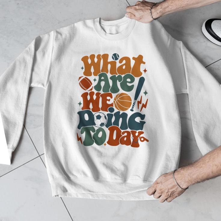 Retro PE Teacher What Are We Doing Today School Coach Women Men Graphic Sweatshirt, Pe Teacher Gifts, funny design Retro PE Teacher What Are We Doing Today School Coach Women Men Graphic Sweatshirt, Pe Teacher Gifts, funny design