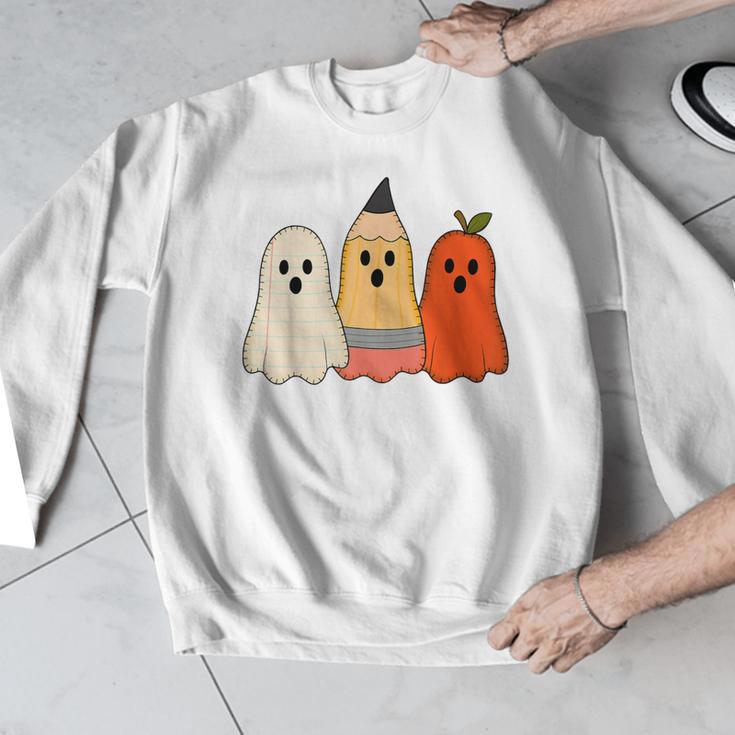 Retro Pencil Ghost Boo Spooky Teacher Halloween Costume Men Graphic Sweatshirt, funny design Retro Pencil Ghost Boo Spooky Teacher Halloween Costume Men Graphic Sweatshirt, funny design
