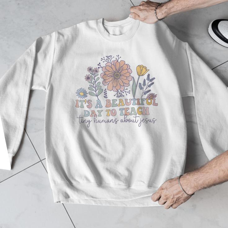 Retro I Teach Tiny Humans About Jesus Christian Teacher Men Graphic Sweatshirt, funny design Retro I Teach Tiny Humans About Jesus Christian Teacher Men Graphic Sweatshirt, funny design