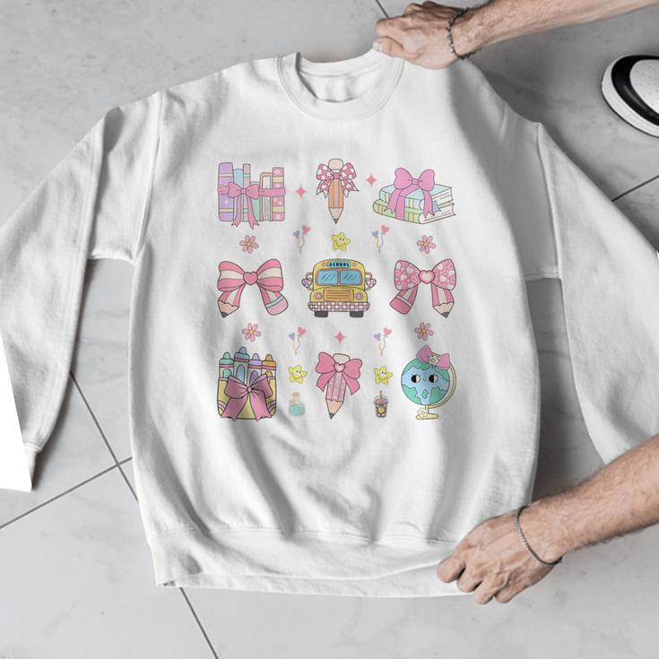 School Pencils And Bows Teacher Bow Coquette Pencil Girls Men Graphic Sweatshirt, funny design School Pencils And Bows Teacher Bow Coquette Pencil Girls Men Graphic Sweatshirt, funny design