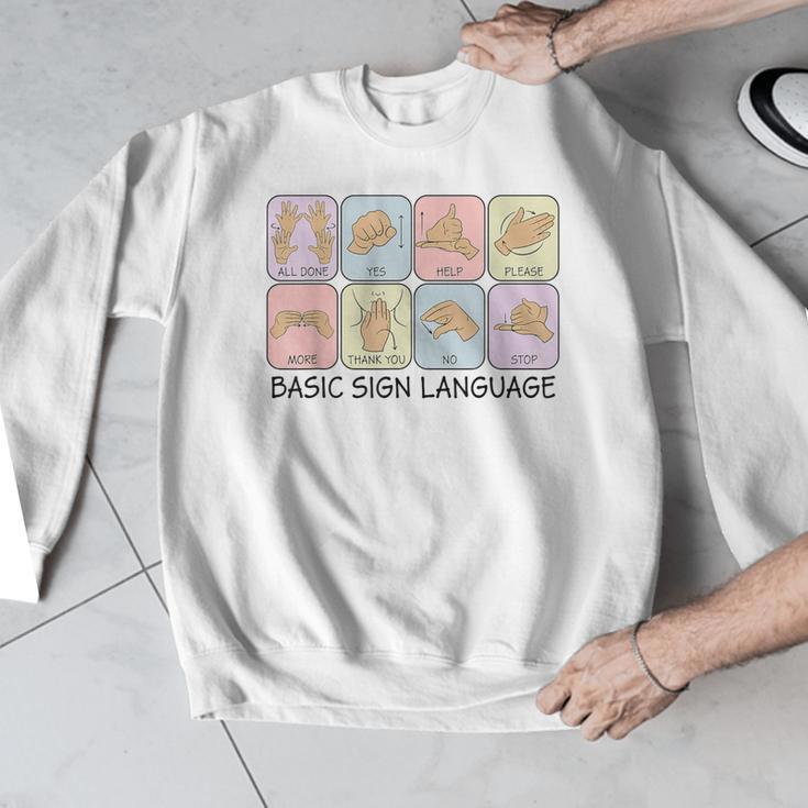 Basic Sign Language Speech Pathology Aac Sped Teacher Men Graphic Sweatshirt, funny design Basic Sign Language Speech Pathology Aac Sped Teacher Men Graphic Sweatshirt, funny design