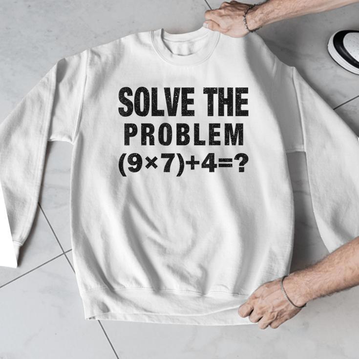 Solve The Problem 9×74 Math Teacher Men Graphic Sweatshirt, funny design