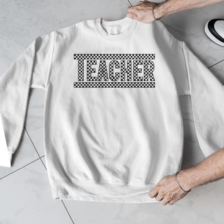 Teacher Checkered Racing Teacher Appreciation Men Women Men Graphic Sweatshirt, funny design