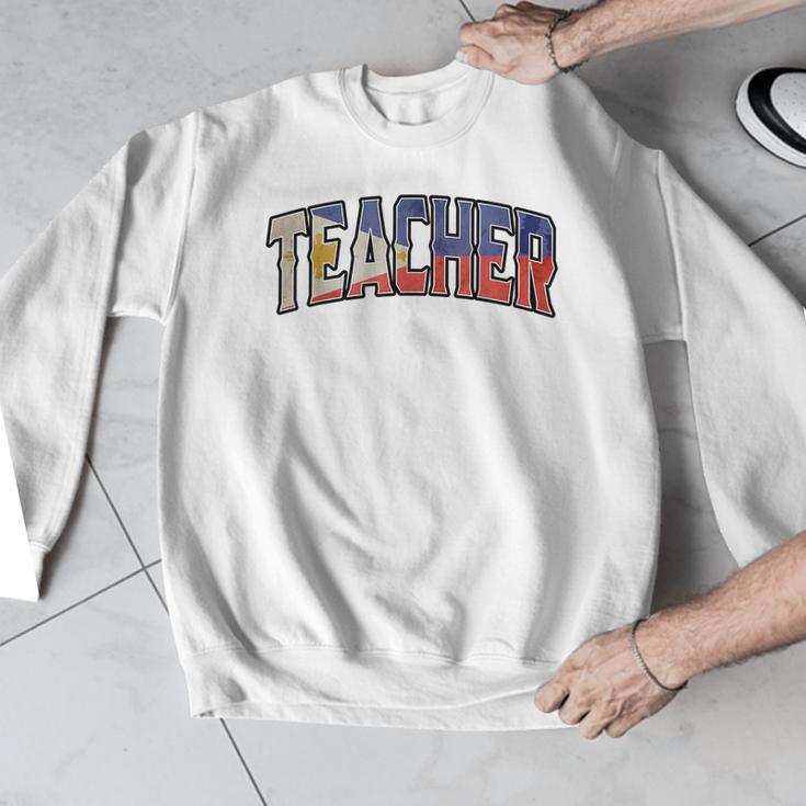 Teacher Filipino Vintage Heritage DNA Flag Men Graphic Sweatshirt, funny design Teacher Filipino Vintage Heritage DNA Flag Men Graphic Sweatshirt, funny design