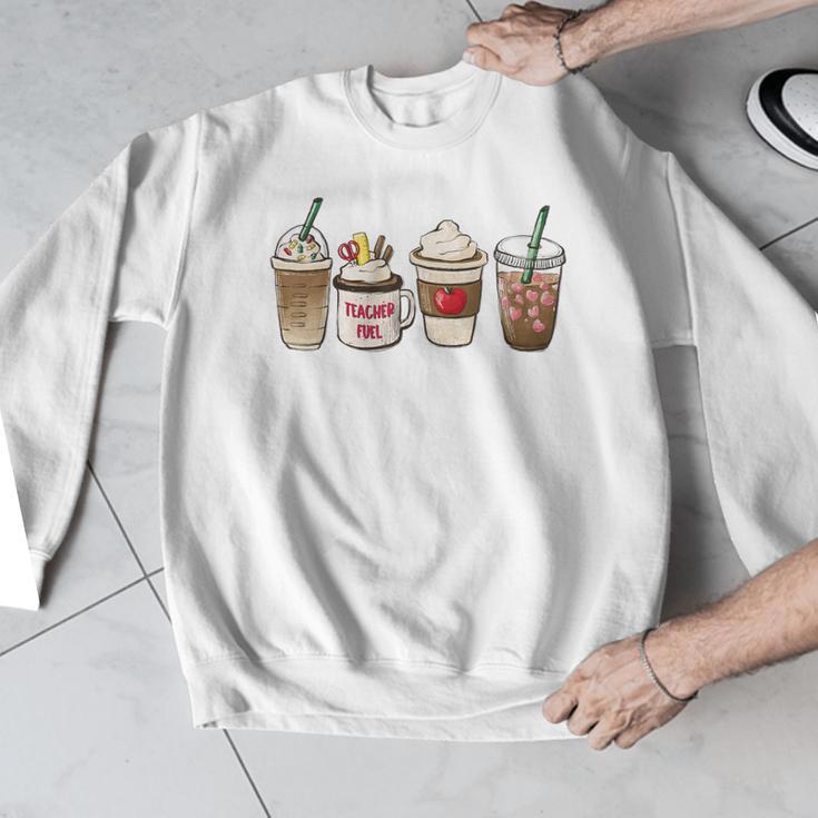 Teacher Fuel Coffee Teacher Mug Latte Iced Coffee Fall Men Graphic Sweatshirt, funny design