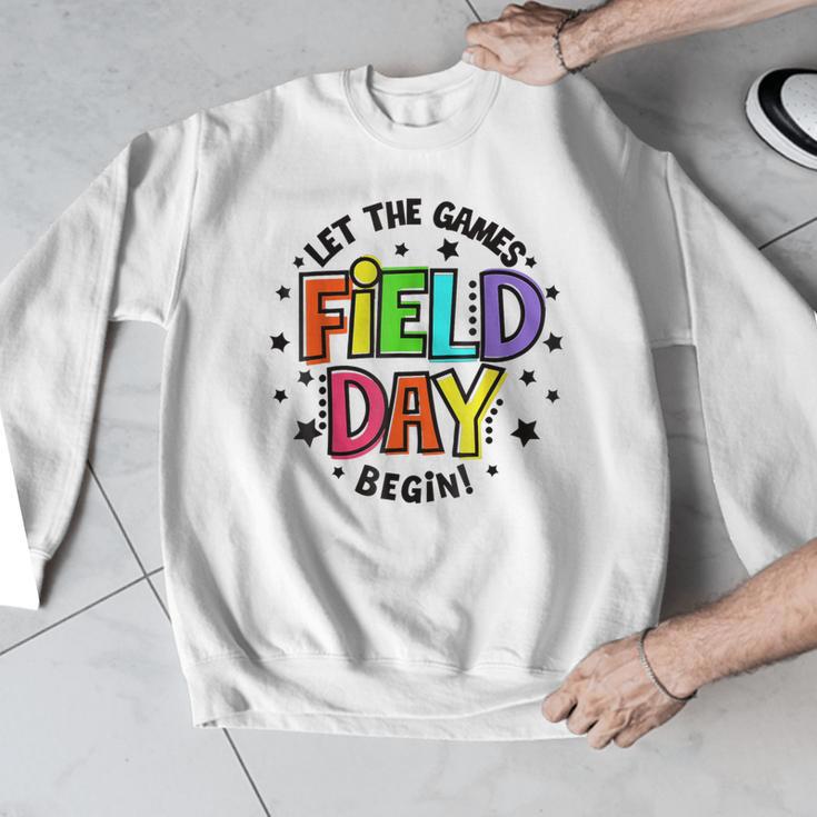 Teacher Student Field Day Let The Games Begin Field Day Men Graphic Sweatshirt, funny design Teacher Student Field Day Let The Games Begin Field Day Men Graphic Sweatshirt, funny design