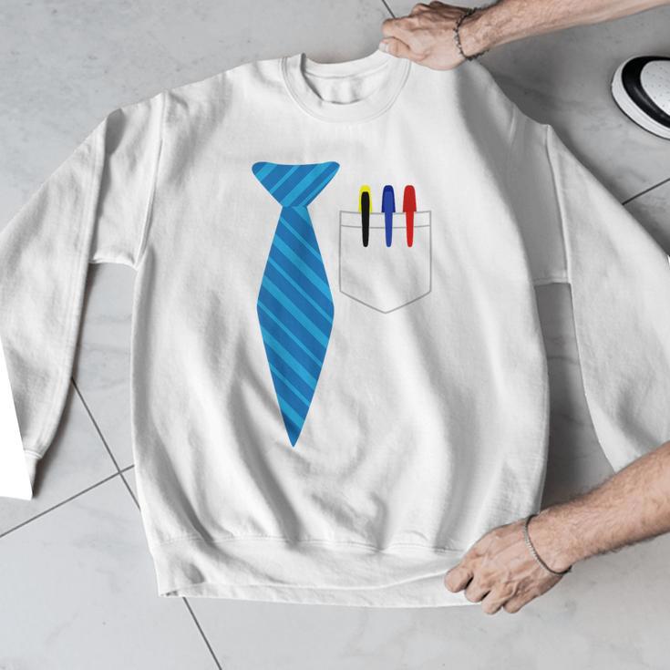 Teacher Tie & Pocket Protector Costume School Men Graphic Sweatshirt, funny design