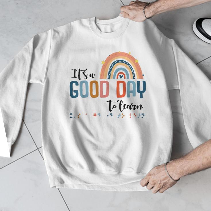 Teacher Of Visually Impaired Braille A Good Day To Learn Men Graphic Sweatshirt, funny design Teacher Of Visually Impaired Braille A Good Day To Learn Men Graphic Sweatshirt, funny design