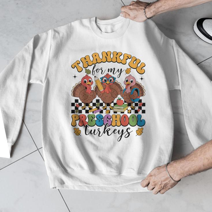 Thankful For My Preschool Turkeys Thanksgiving Teacher Fall Men Graphic Sweatshirt, funny design Thankful For My Preschool Turkeys Thanksgiving Teacher Fall Men Graphic Sweatshirt, funny design