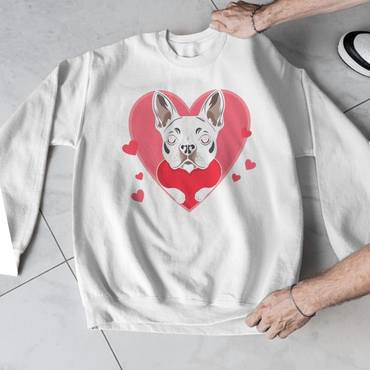 Valentine's Day Boston Terrier Heart Men Graphic Sweatshirt, funny design