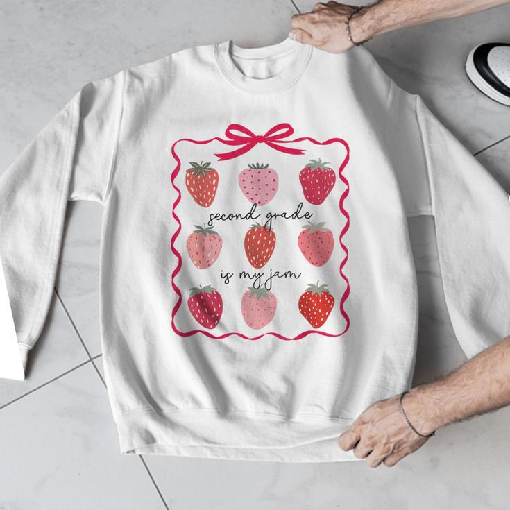 Women Second Grade Is My Jam Strawberry First Kids Teacher Men Graphic Sweatshirt, First Grade Teacher Gifts, funny design Women Second Grade Is My Jam Strawberry First Kids Teacher Men Graphic Sweatshirt, First Grade Teacher Gifts, funny design