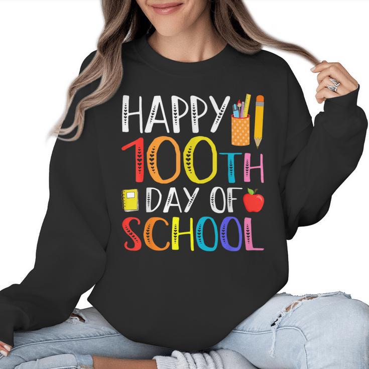 100 Days Of School Teacher And Student Women Crewneck Sweatshirt