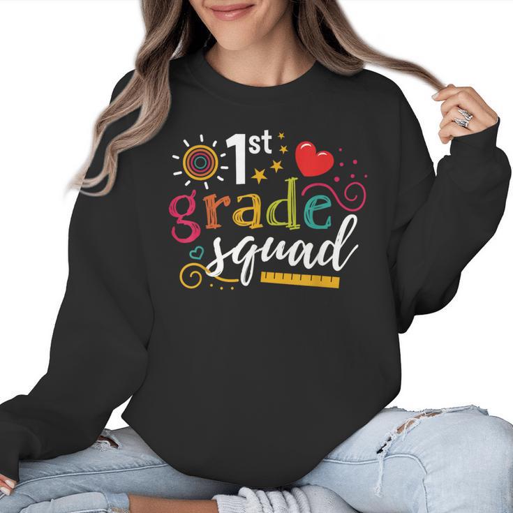 1st First Grade Squad Student Teacher Back To School Women Crewneck Sweatshirt