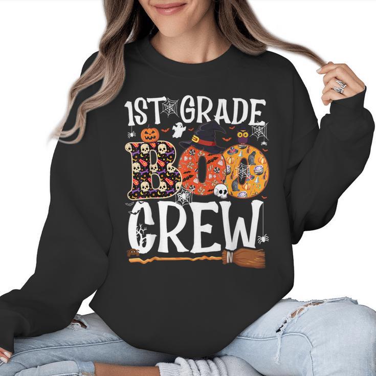 1st Grade Boo Crew Cute Ghost Halloween Teacher Kids Women Crewneck Sweatshirt