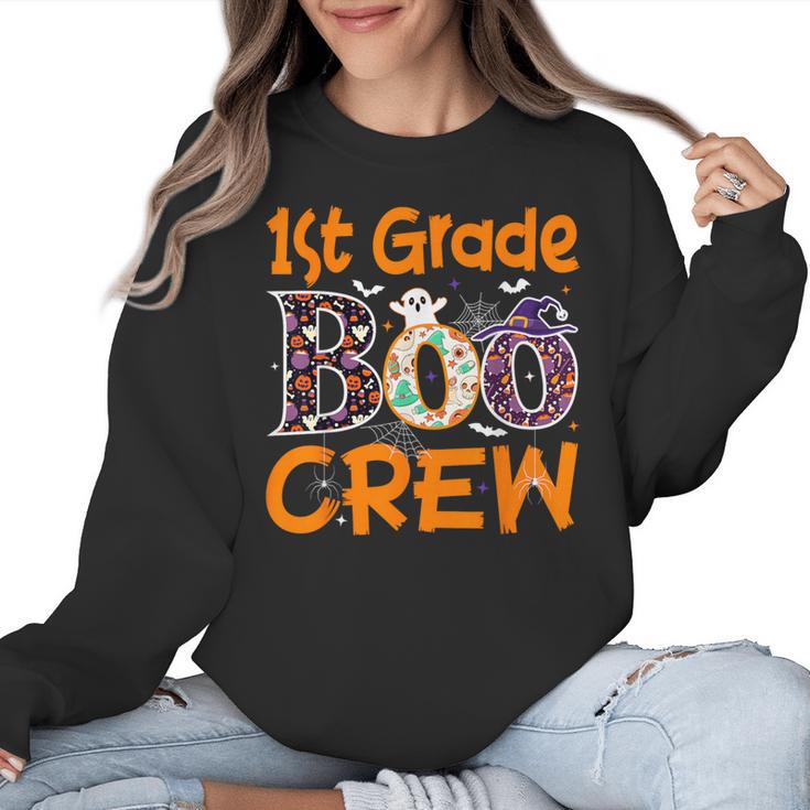1st Grade Boo Crew First Grade Halloween Teacher Women Crewneck Sweatshirt