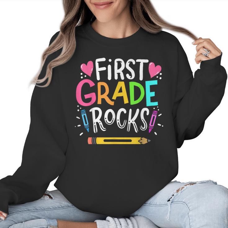 1st Grade Teacher Women Crewneck Sweatshirt