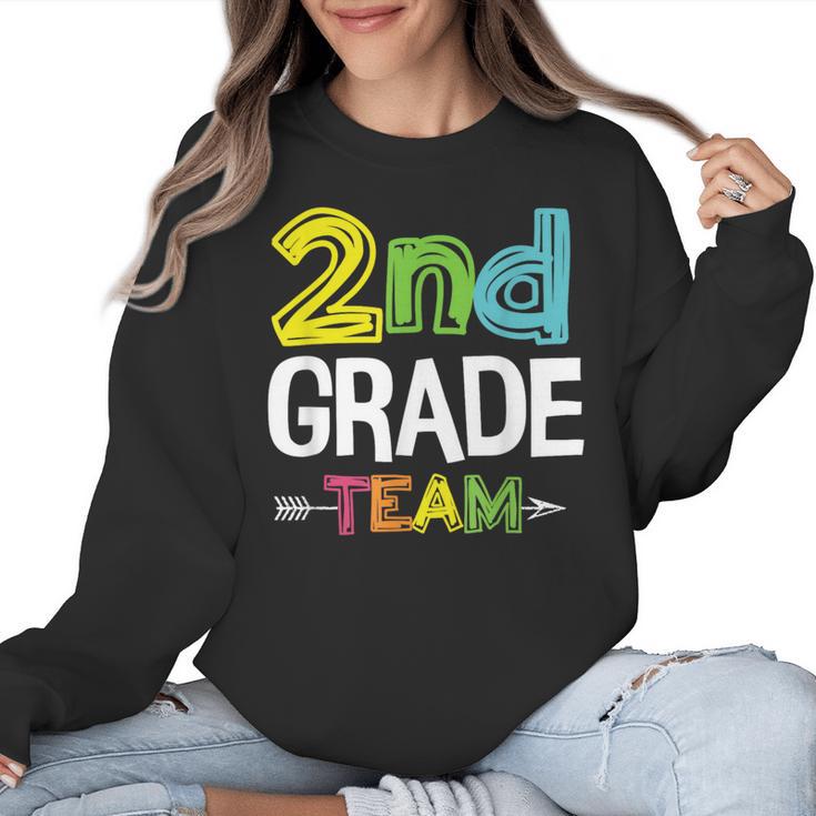 2nd Grade Team T-Shirt 2nd Grade Squad Teacher Women Crewneck Sweatshirt