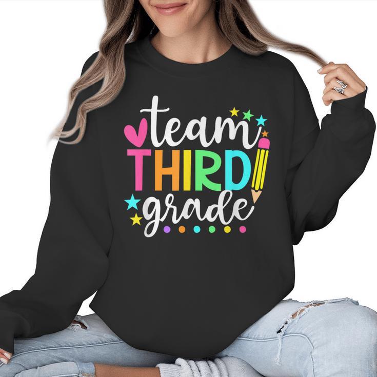 3rd Grade Team Pencil Teacher Student Back To School Girls Women Crewneck Sweatshirt
