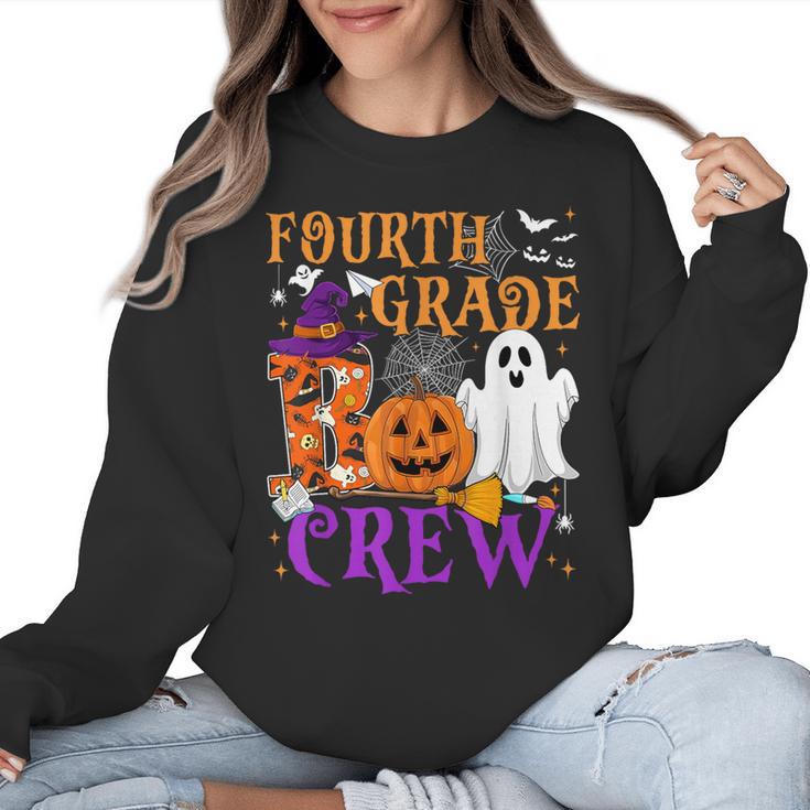 4th Grade Boo Crew Teacher Student Halloween Costume Women Crewneck Sweatshirt
