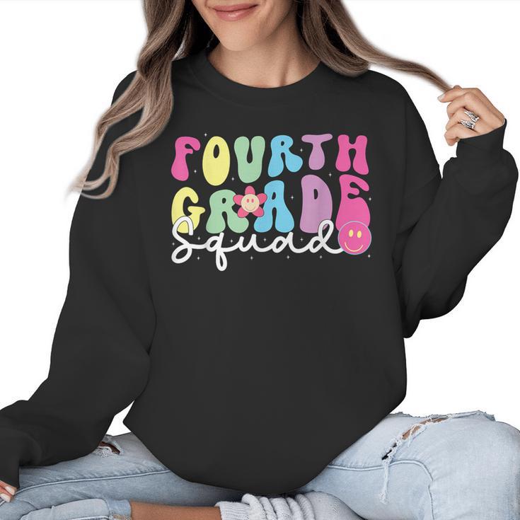 4th Grade Squad Fourth Teacher Student Team Back To School Women Crewneck Sweatshirt
