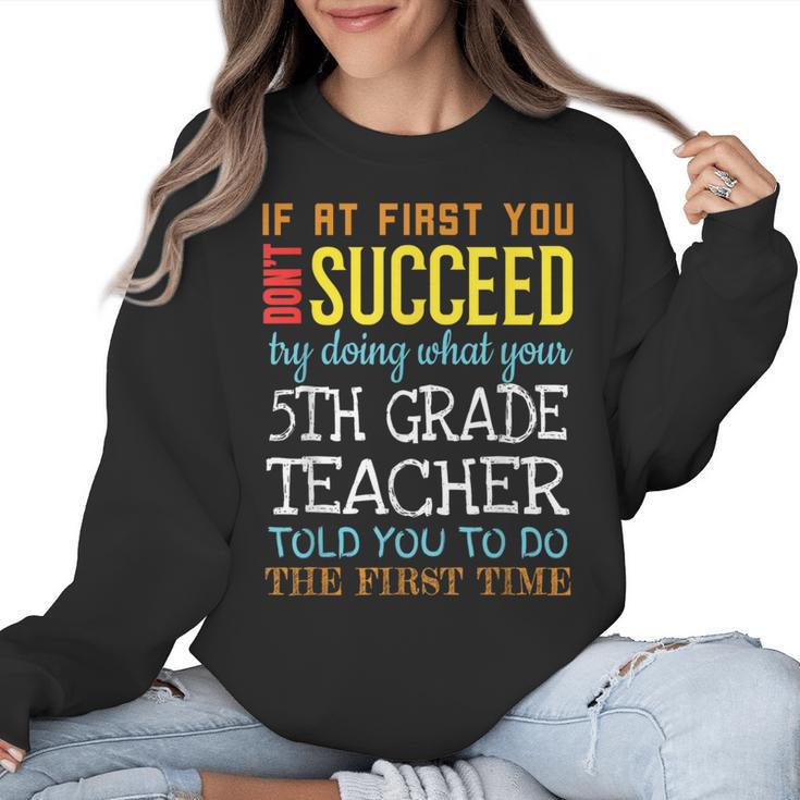 5th Grade Teacher Appreciation Women Crewneck Sweatshirt