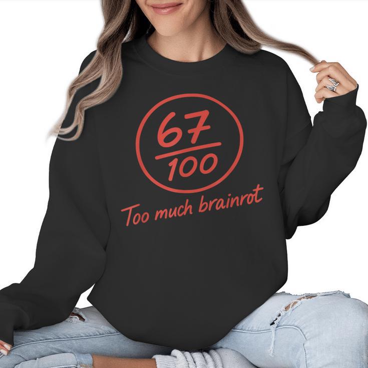 6 7 Brainrot Elementary Teacher Meme 67 Six Seven Women Crewneck Sweatshirt