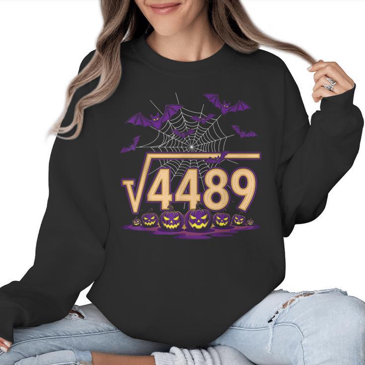 67 Meme Math Teacher Square Root 4489 Halloween Women Crewneck Sweatshirt