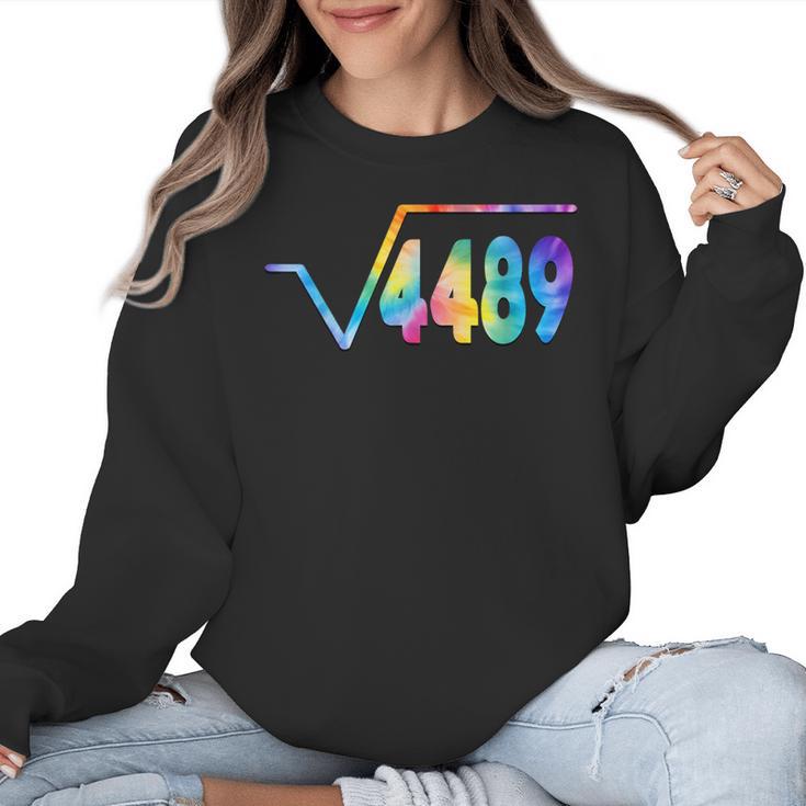 67 Meme Square Root 4489 Slang Math Teacher Tie Dye Women Crewneck Sweatshirt